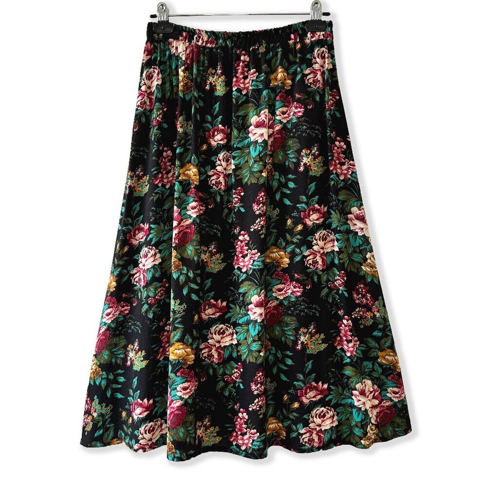 ***SOLD**Vintage 80s Boho Floral Maxi Skirt - Cottagecore, Made in Canada, Flowy